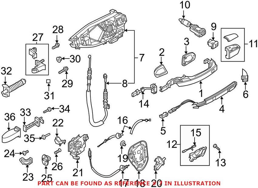 Audi Exterior Door Handle Reinforcement - Passenger Side